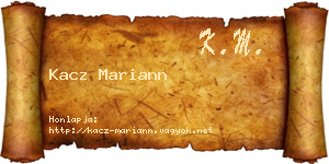 Kacz Mariann névjegykártya