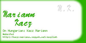 mariann kacz business card